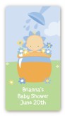 Blooming Baby Boy Caucasian - Custom Rectangle Baby Shower Sticker/Labels