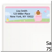 Blooming Baby Girl African American - Baby Shower Return Address Labels