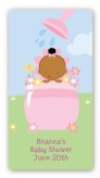 Blooming Baby Girl African American - Custom Rectangle Baby Shower Sticker/Labels