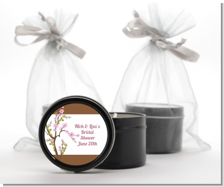 Blossom - Bridal Shower Black Candle Tin Favors