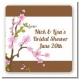 Blossom - Square Personalized Bridal Shower Sticker Labels thumbnail