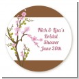Blossom - Round Personalized Bridal Shower Sticker Labels thumbnail