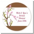 Blossom - Round Personalized Bridal Shower Sticker Labels thumbnail
