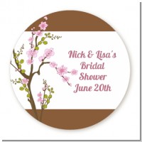 Blossom - Round Personalized Bridal Shower Sticker Labels