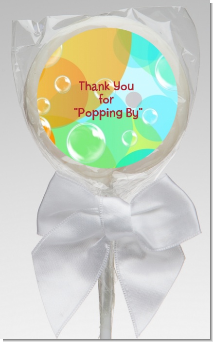 Blowing Bubbles - Personalized Birthday Party Lollipop Favors