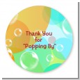 Blowing Bubbles - Round Personalized Birthday Party Sticker Labels thumbnail