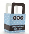 Modern Baby Boy Blue Polka Dots - Personalized Baby Shower Favor Boxes thumbnail