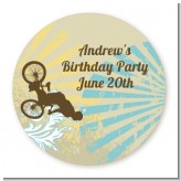 BMX Rider - Round Personalized Birthday Party Sticker Labels