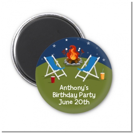 Bonfire - Personalized Birthday Party Magnet Favors
