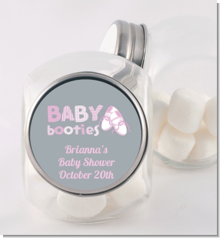 Booties Pink - Personalized Baby Shower Candy Jar