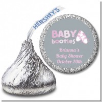 Booties Pink - Hershey Kiss Baby Shower Sticker Labels