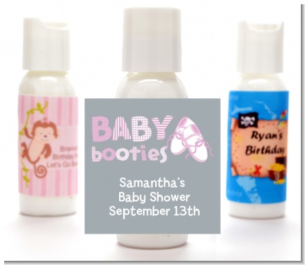 Booties Pink - Personalized Baby Shower Lotion Favors