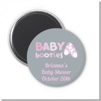 Booties Pink - Personalized Baby Shower Magnet Favors