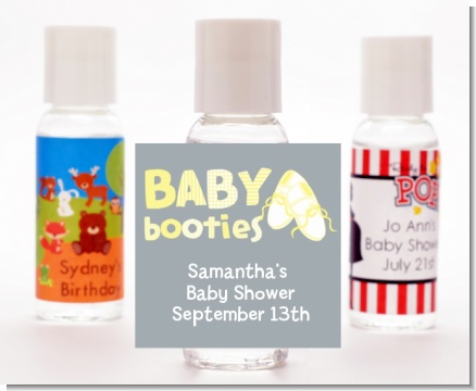 Booties Yellow - Personalized Baby Shower Hand Sanitizers Favors