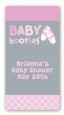Booties Pink - Custom Rectangle Baby Shower Sticker/Labels thumbnail
