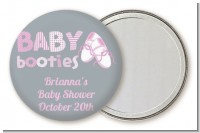 Booties Pink - Personalized Baby Shower Pocket Mirror Favors
