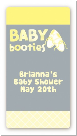 Booties Yellow - Custom Rectangle Baby Shower Sticker/Labels