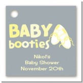 Booties Yellow - Personalized Baby Shower Card Stock Favor Tags