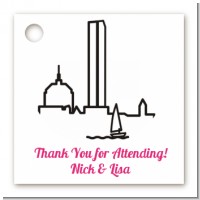 Boston Skyline - Personalized Bridal Shower Card Stock Favor Tags