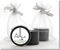 Boston Skyline - Bridal Shower Black Candle Tin Favors