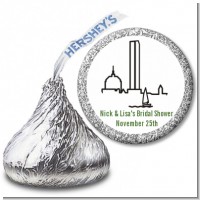 Boston Skyline - Hershey Kiss Bridal Shower Sticker Labels