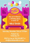 Bounce House Purple and Orange - Birthday Party Invitations