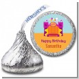 Bounce House Purple and Orange - Hershey Kiss Birthday Party Sticker Labels thumbnail