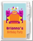 Bounce House Purple and Orange - Birthday Party Personalized Notebook Favor