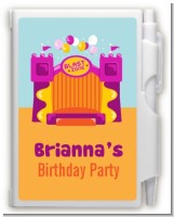 Bounce House Purple and Orange - Birthday Party Personalized Notebook Favor