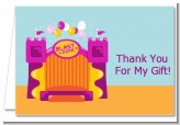 Bounce House Purple and Orange - Birthday Party Thank You Cards
