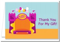 Bounce House Purple and Orange - Birthday Party Thank You Cards