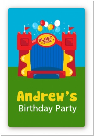 Bounce House - Custom Large Rectangle Birthday Party Sticker/Labels