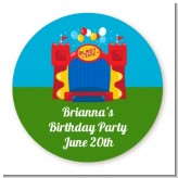 Bounce House - Round Personalized Birthday Party Sticker Labels