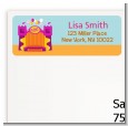 Bounce House Purple and Orange - Birthday Party Return Address Labels thumbnail