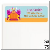 Bounce House Purple and Orange - Birthday Party Return Address Labels