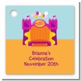 Bounce House Purple and Orange - Personalized Birthday Party Card Stock Favor Tags thumbnail