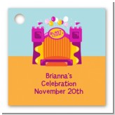 Bounce House Purple and Orange - Personalized Birthday Party Card Stock Favor Tags