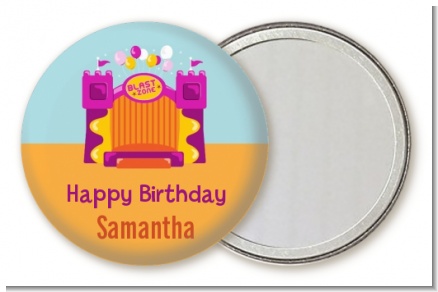 Bounce House Purple and Orange - Personalized Birthday Party Pocket Mirror Favors