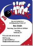 Bowling Boy - Birthday Party Invitations