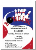 Bowling Boy - Birthday Party Petite Invitations