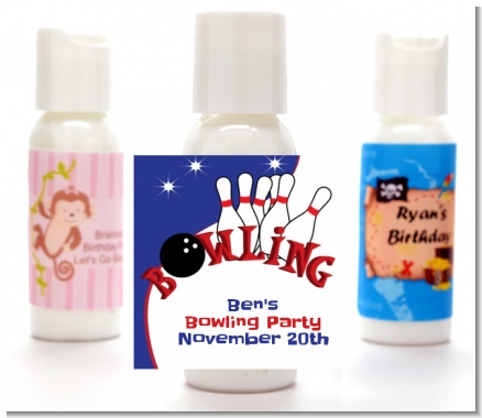 Bowling Boy - Personalized Birthday Party Lotion Favors