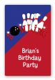 Bowling Boy - Custom Large Rectangle Birthday Party Sticker/Labels thumbnail
