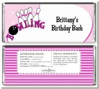 Bowling Girl - Personalized Birthday Party Candy Bar Wrappers