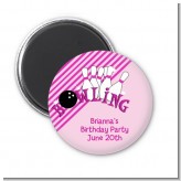 Bowling Girl - Personalized Birthday Party Magnet Favors