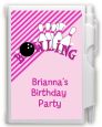 Bowling Girl - Birthday Party Personalized Notebook Favor thumbnail