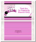 Bowling Girl - Personalized Popcorn Wrapper Birthday Party Favors