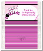 Bowling Girl - Personalized Popcorn Wrapper Birthday Party Favors