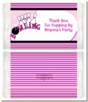 Bowling Girl - Personalized Popcorn Wrapper Birthday Party Favors