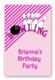 Bowling Girl - Custom Large Rectangle Birthday Party Sticker/Labels thumbnail