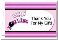 Bowling Girl - Birthday Party Thank You Cards